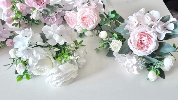 On sales / Brand new / 5 bunches + 20 pcs / Artificial flowers, Wedding Flowers Bouquet
