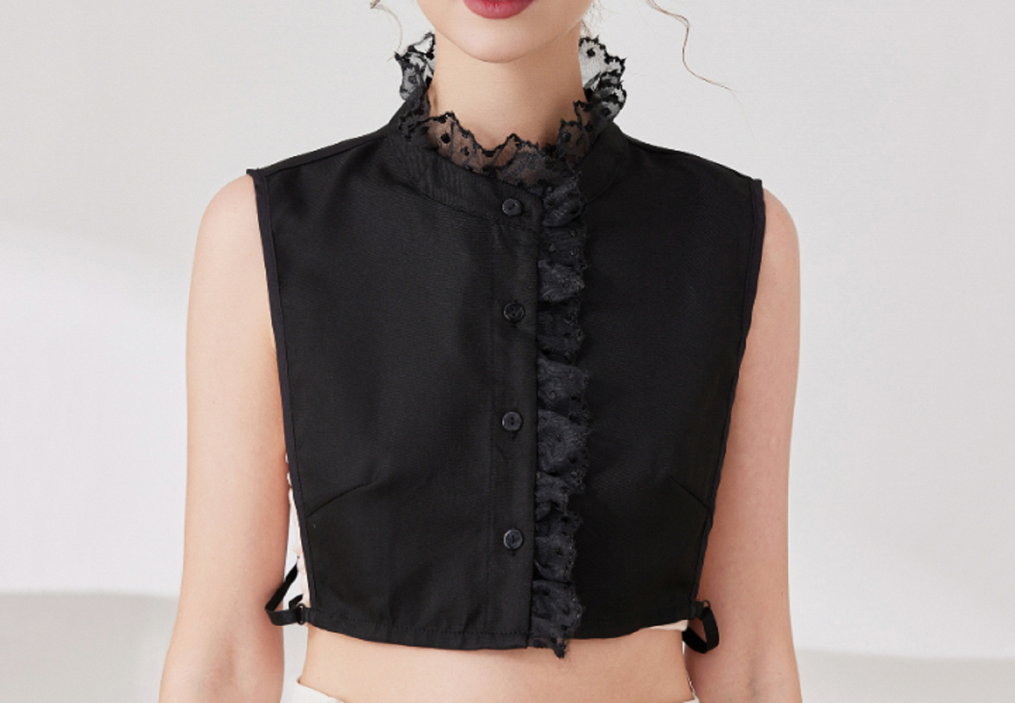 B698 / Black / Fake Collar, False Collar, Removable Collar