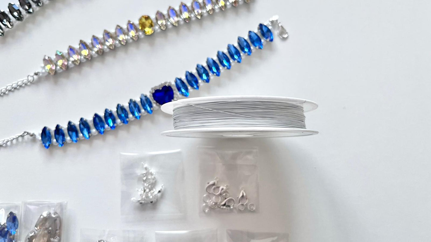 2 sets / DIY Bracelet Kit for Beginner, Crystal Bracelet Kits, Jewellery Making (DIY - BK001)