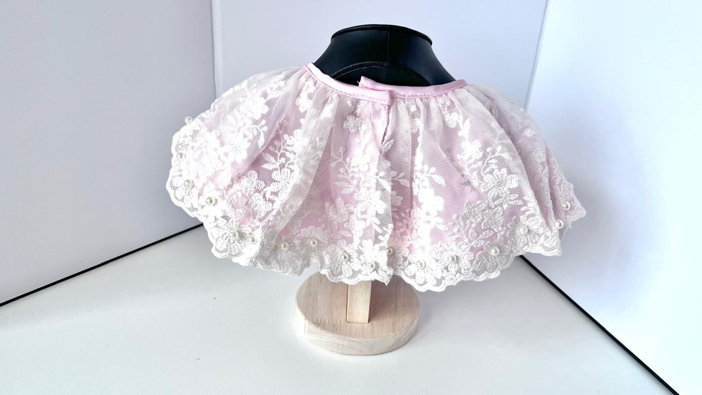 Off White / Baby Christening Bib, Lace Baby Bib, Elegant Collar BW001