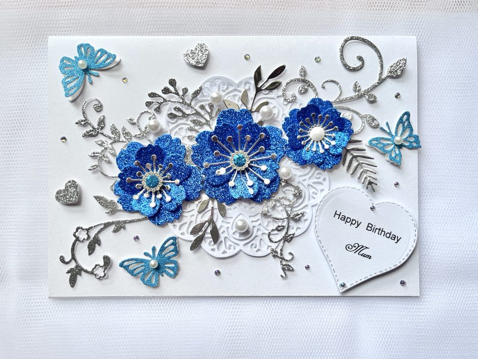 Luxury Handmade Personalised Birthday Card, Mum, Wife, Girlfriend, Sister C004