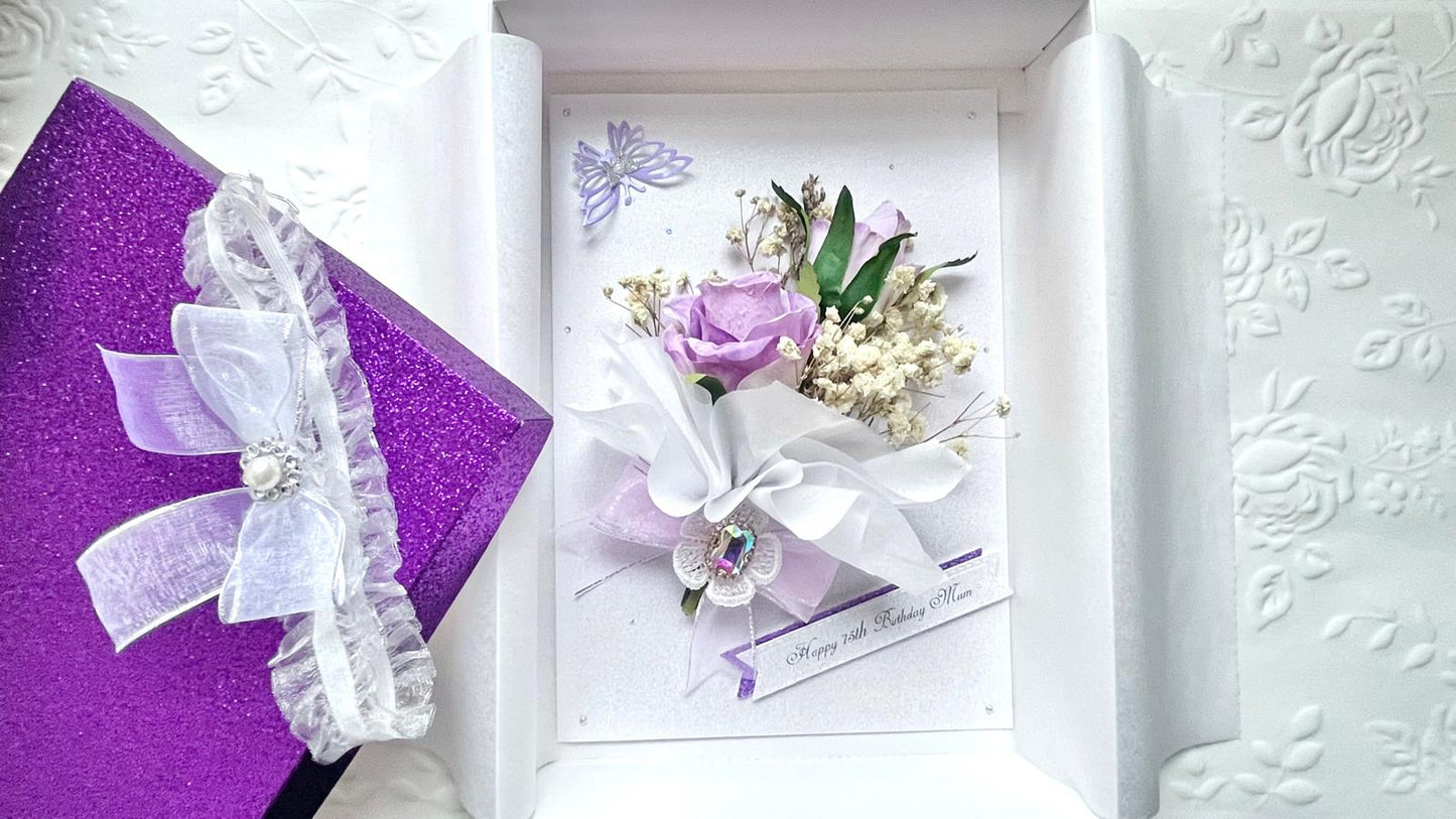 Luxury Handmade Personalised Flower Birthday Card C006