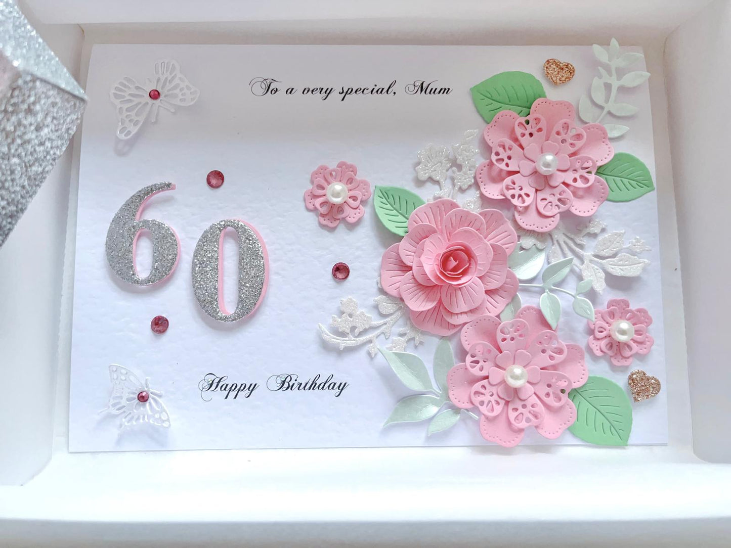 Luxury Handmade Personalised Floral Birthday Card, Bride and Groom C027