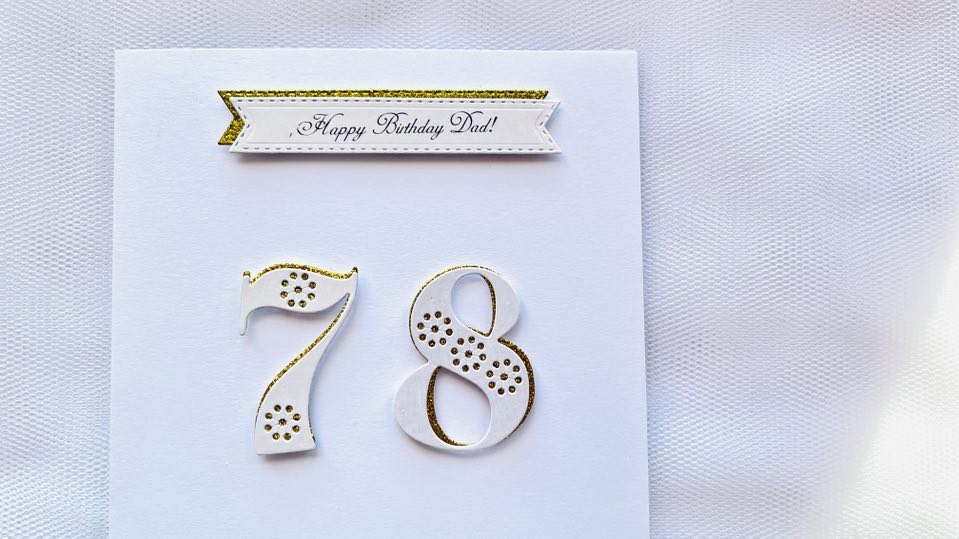 Handmade Personalised White Age Birthday Card for Dad, Husband, Son C028