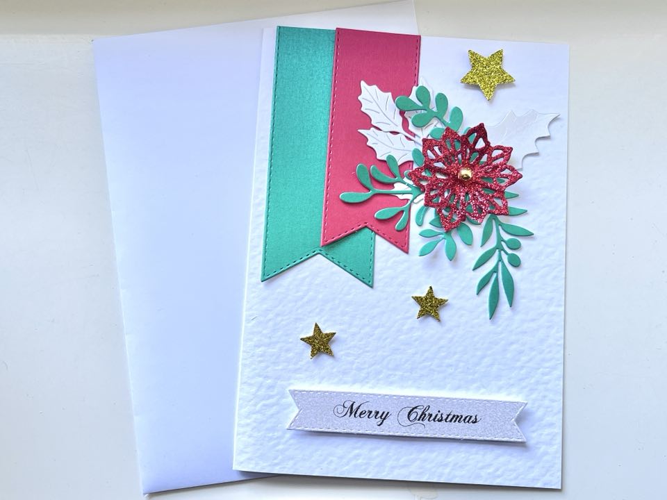 Luxury Handmade Personalised Christmas Card with Envelope, Christmas Card for Mum, Wife, Sister, Daughter, Auntie C509