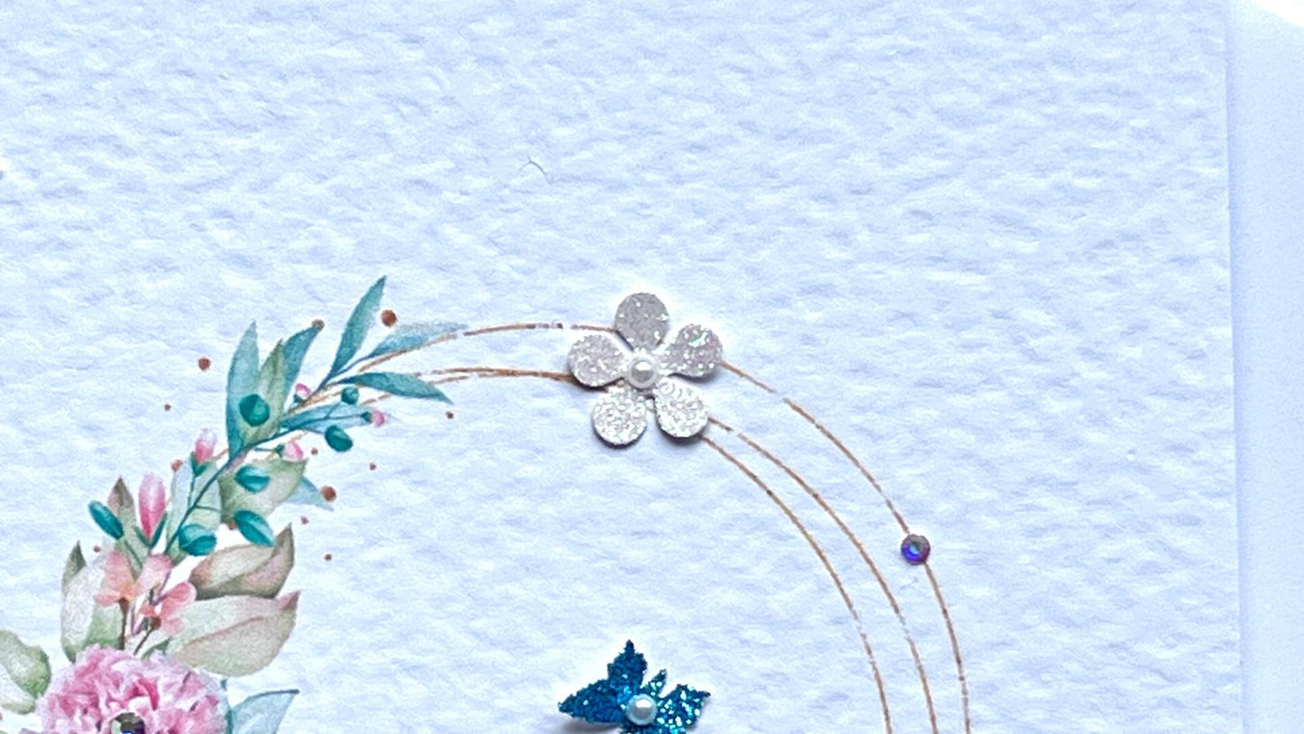 Luxury Handmade Birthday Card for Wife with Envelope, Greeting Card C510