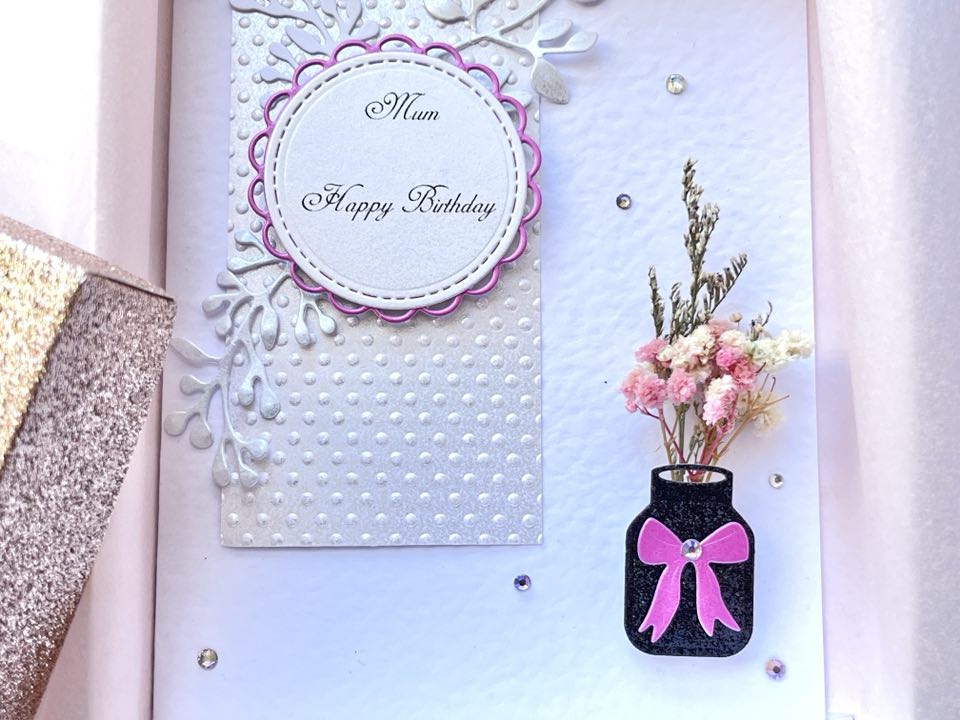 Luxury Personalised Handmade Dried Flower Birthday Card C623