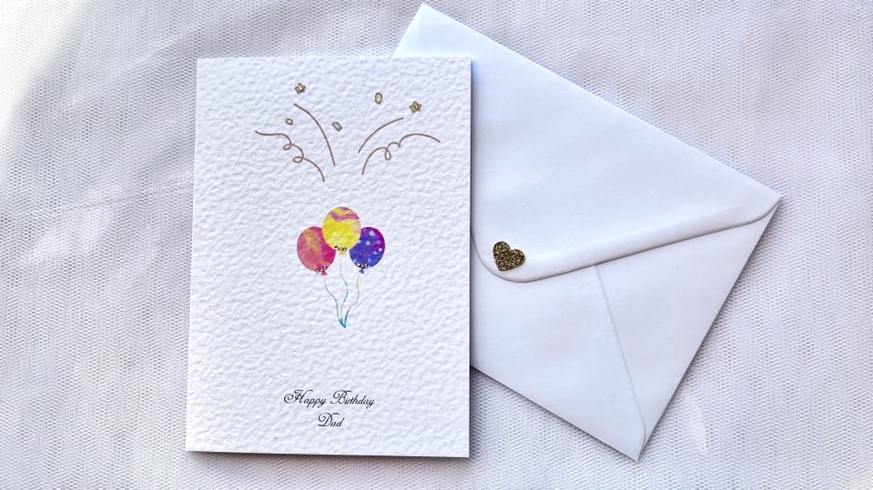 Handmade Personalised Balloon Birthday Card for Dad, Husband, Son C631