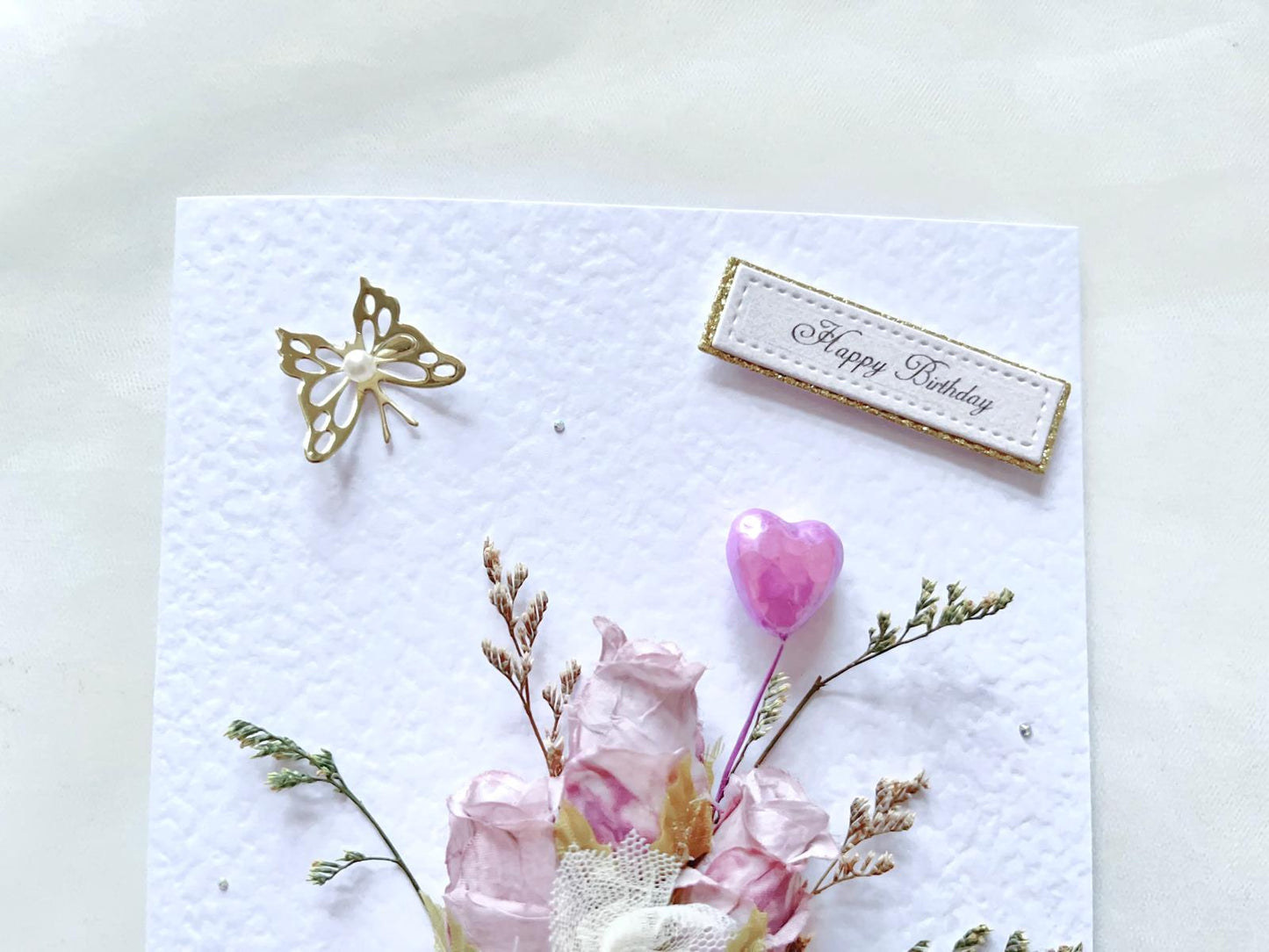 Luxury Handmade Personalised Flower Birthday Card, Greeting Card C655