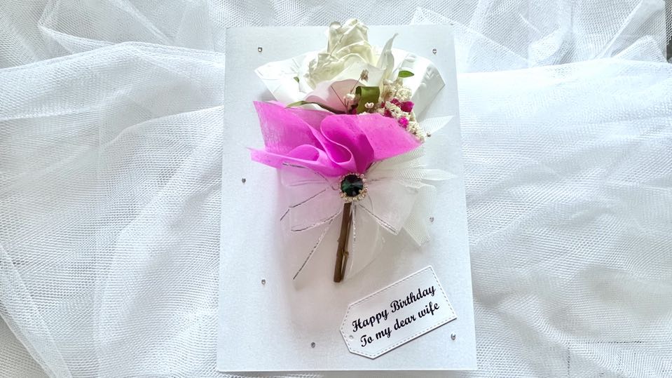 Luxury Handmade Personalised Baby Breath Flower Birthday Card C715