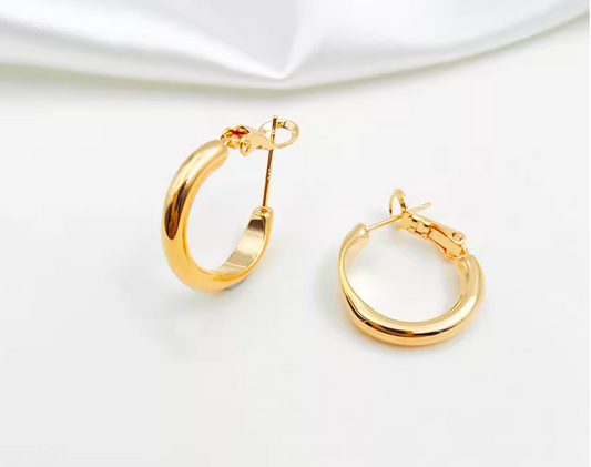 10 pcs / Gold Plated Earrings Hoop, Jewellery Making Findings EK01