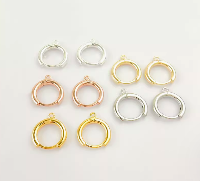 10 pcs / 14mm / Gold Plated French Hoop Earrings EK19