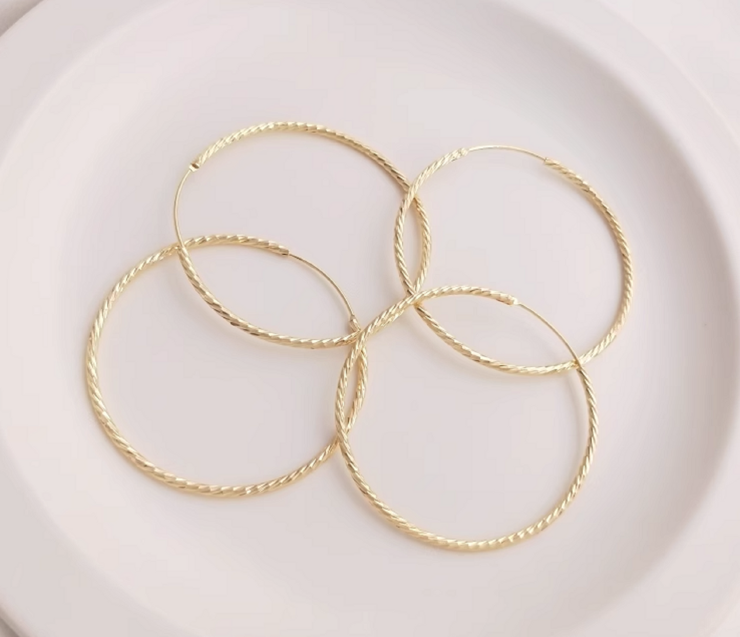 10 pcs / 35mm, 50mm / Gold Plated French Hoop Earrings EK85