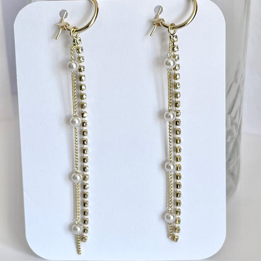 (EKH500) Handmade Gold Plated Crystal Earrings, Wedding Accessories, Bridal Earrings