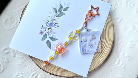 Handmade Beaded Resin Children Keychain, Shaker Keychain KC007