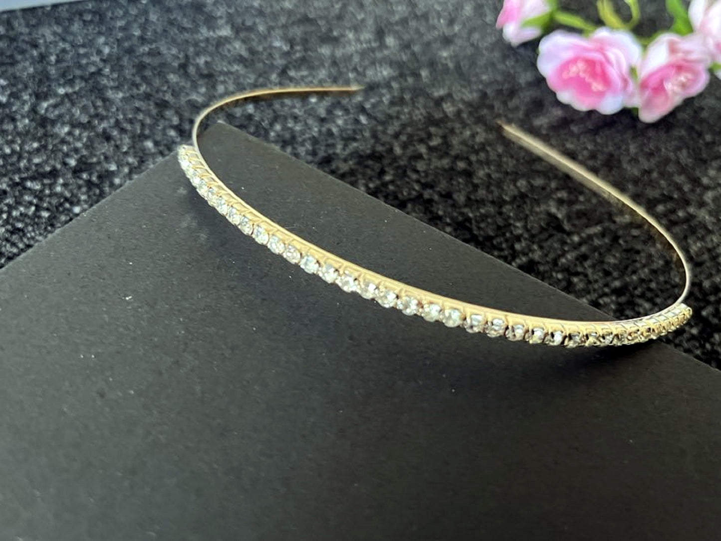 K Gold, Silver Colour / Crystal Wedding Headband TS1407