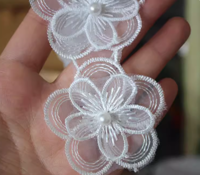 1 meter / 5.2cm / Headband Lace Trim, Dress Lace LF038