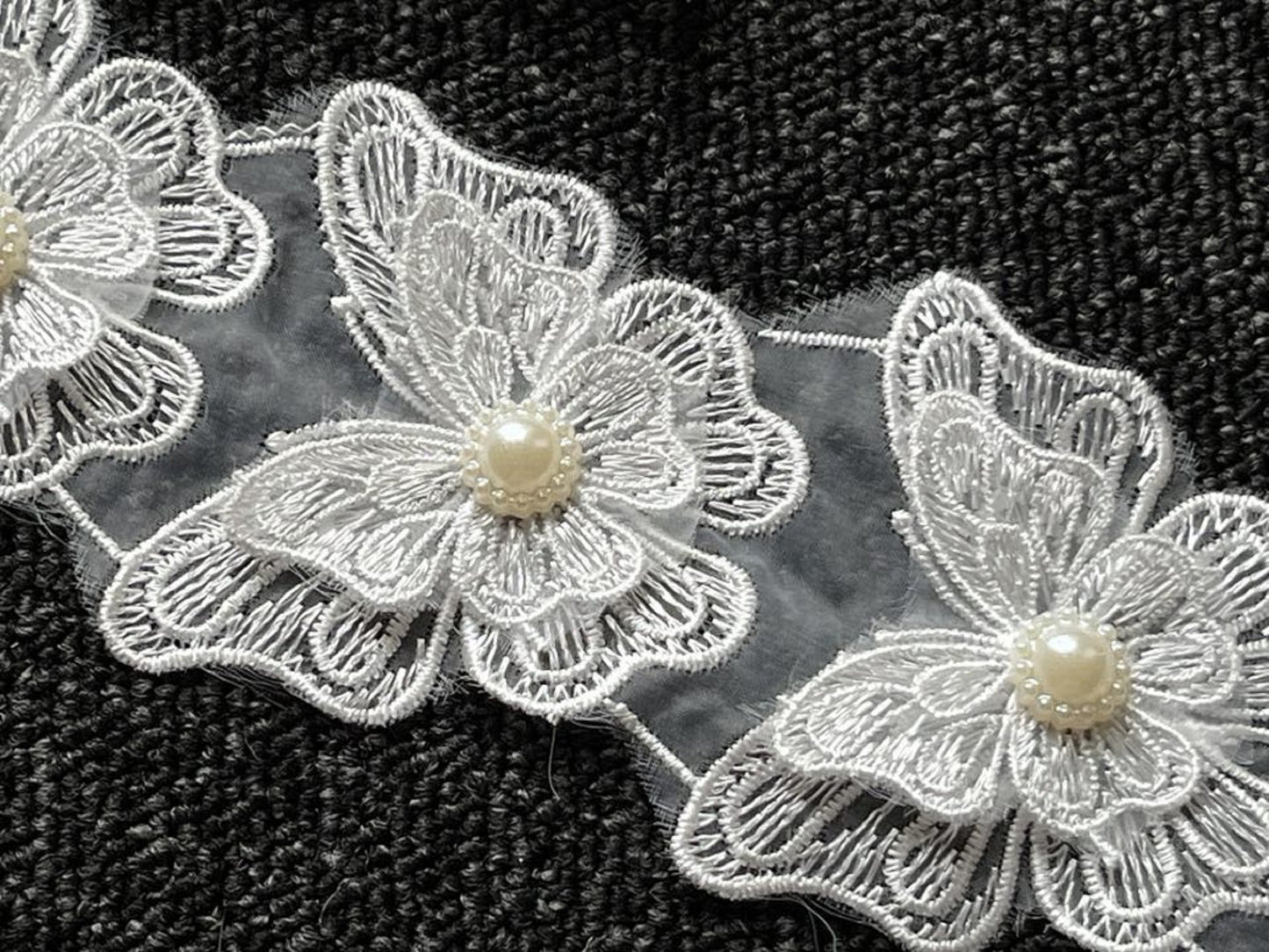 50cm Long / Orangza Butterfly Lace Trim LF052