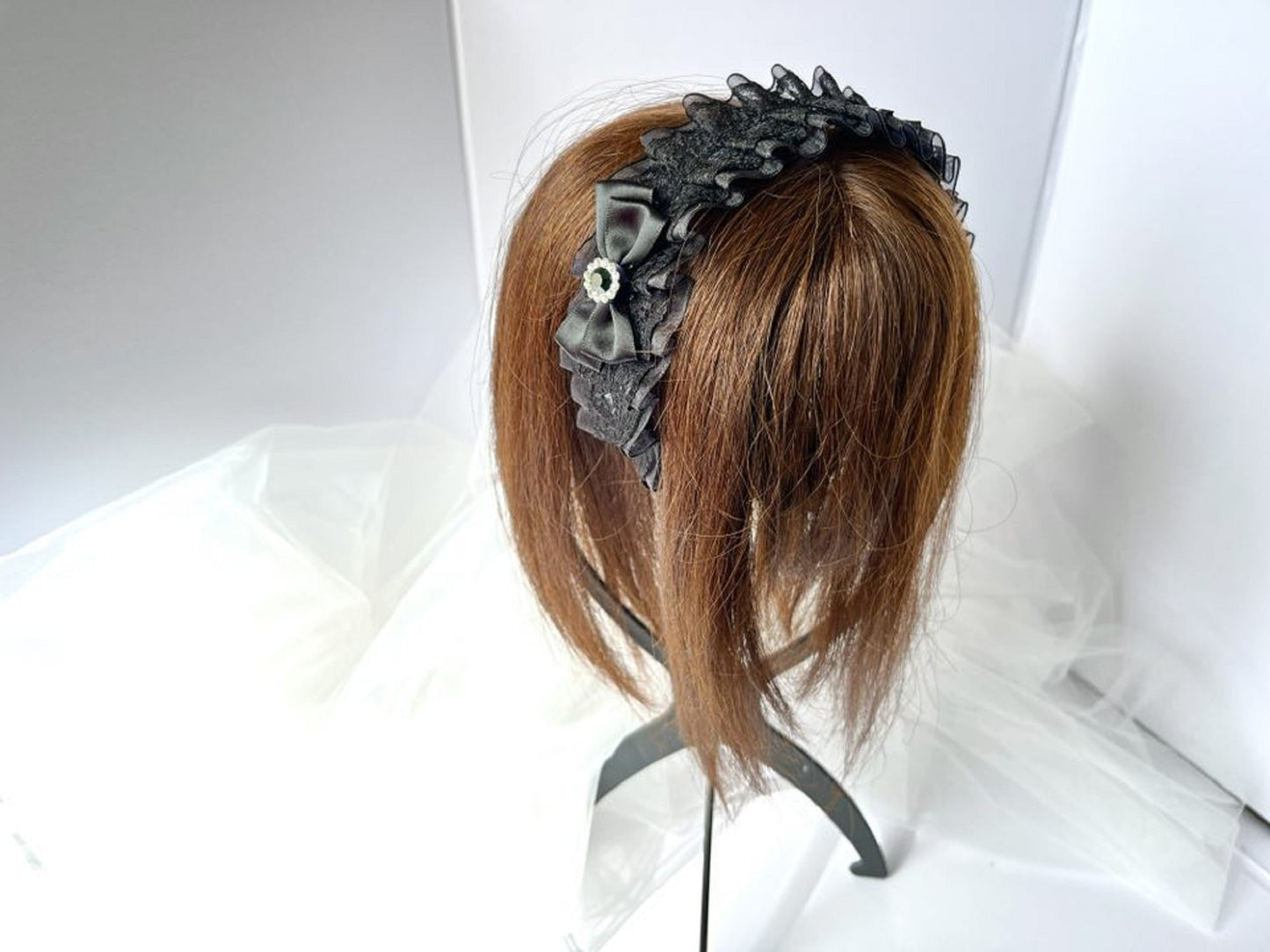 Black Handmade Lace Headband LH004