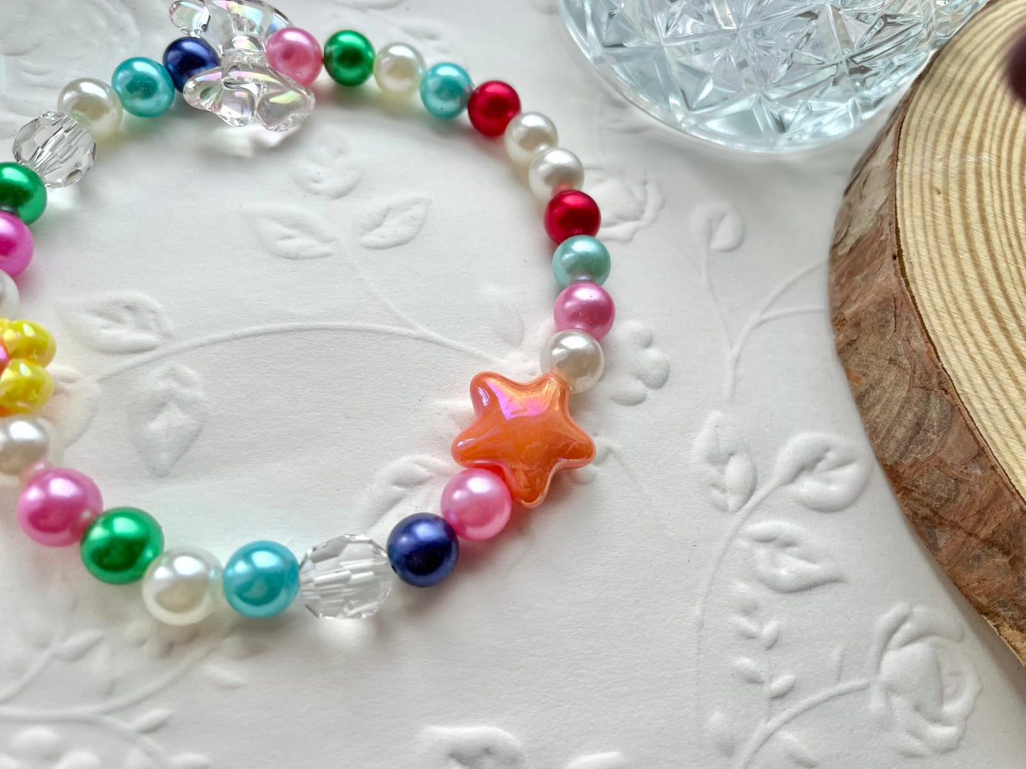 Handmade Beaded Dog Necklace, Custom Name Pet Jewelry PN001