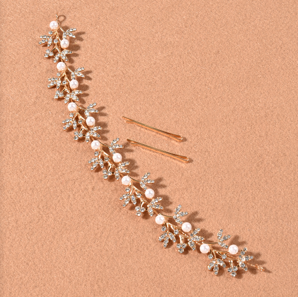 Silver Colour Base Wedding Headband, Bridal Hair Vine TS265