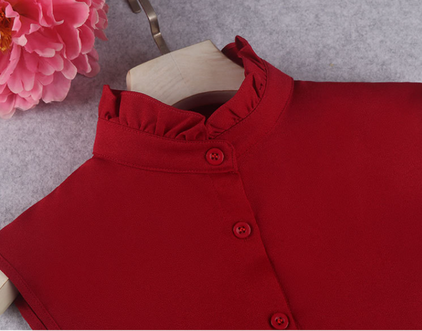 B562 / Dark Red Fake Collar, False Collar, Removable Collar