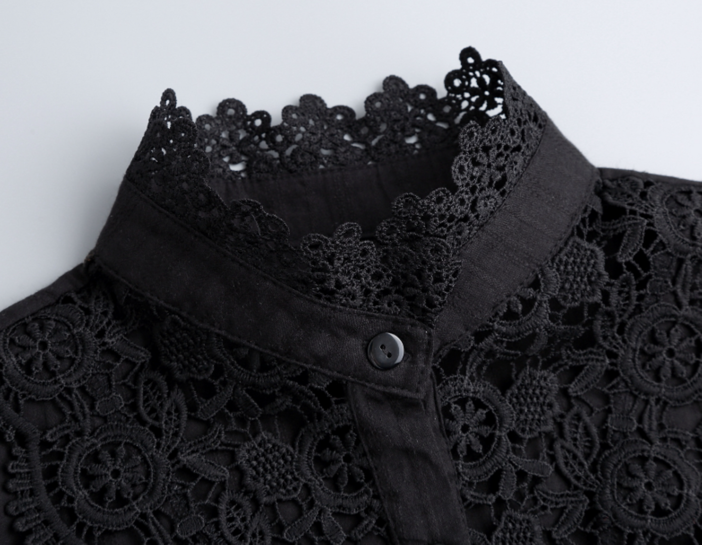 B17 / Off White, Black / Cotton Fake Collar, False Collar, Removable Collar