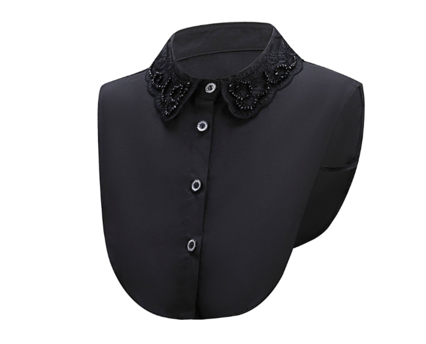 B809 / Black Fake Lace Collar, False Collar, Removable Collar