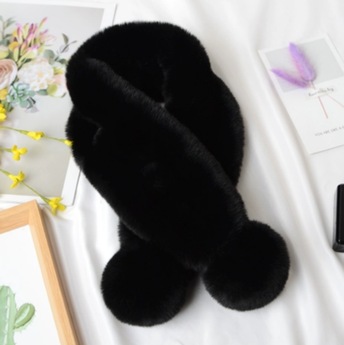 65 x 13cm / Faux Fur Scarf, False Collar, Removable Collar B709