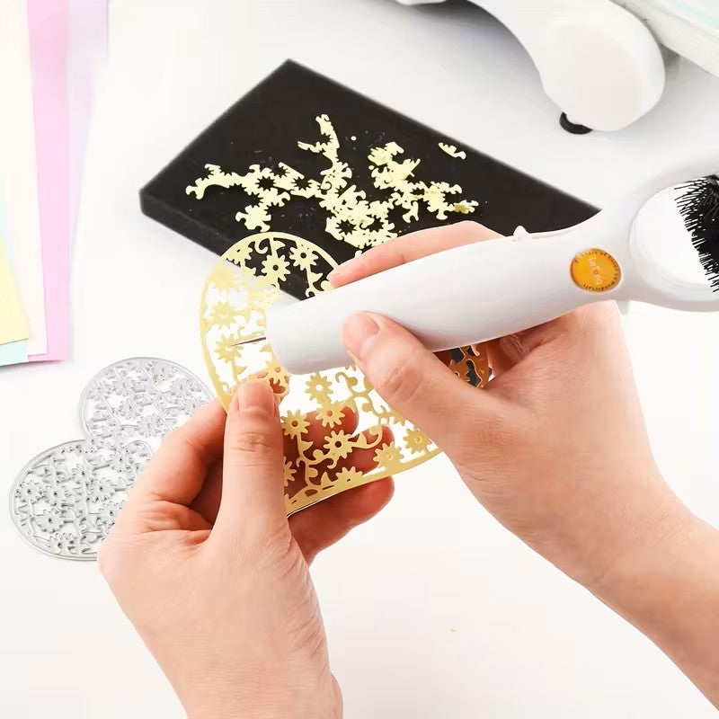 3-in-1 die cutting brush, scraper, piercer