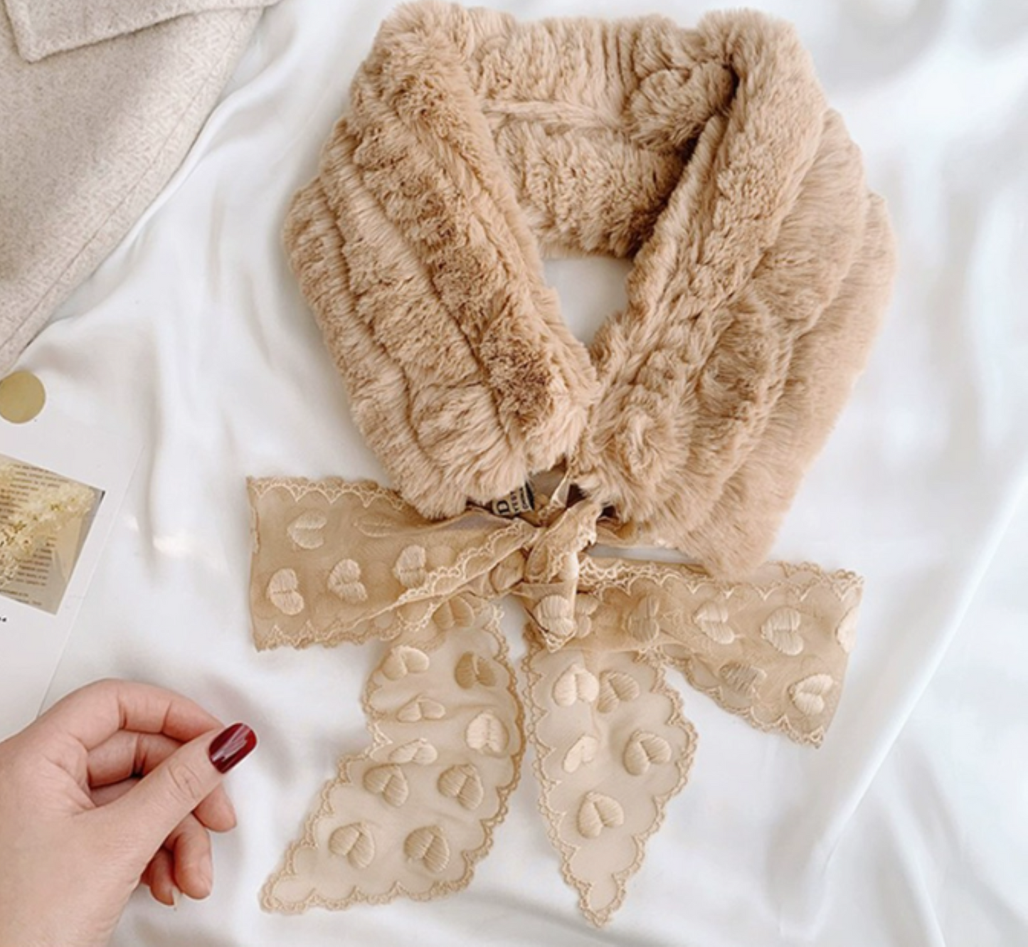 Faux Fur Collar, False Collar, Removable Collar B708