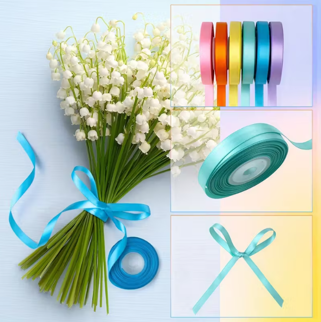 3/8 Inch Multicolored Satin Ribbon