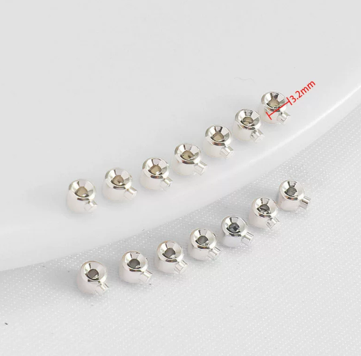 (EC001) 20pcs / Stainless Steel Positioning Jewelry Clasp Crimp End Beads Closure Buckle for Wire Stopper Beads DIY Jewelry Accessories