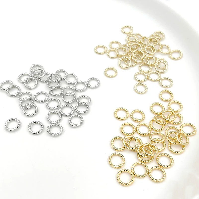(JR002) 50pcs / 12mm Round Twisted Split Rings, Twisted Open Rings, Connectors, Jewelry Making Supplies, DIY Accessories
