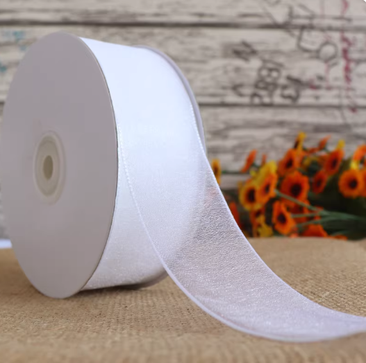 5 Meters / 4cm/ Soft Sheer Organza Ribbon for Wedding Invitations, Cake Boxes, and Crafts R1