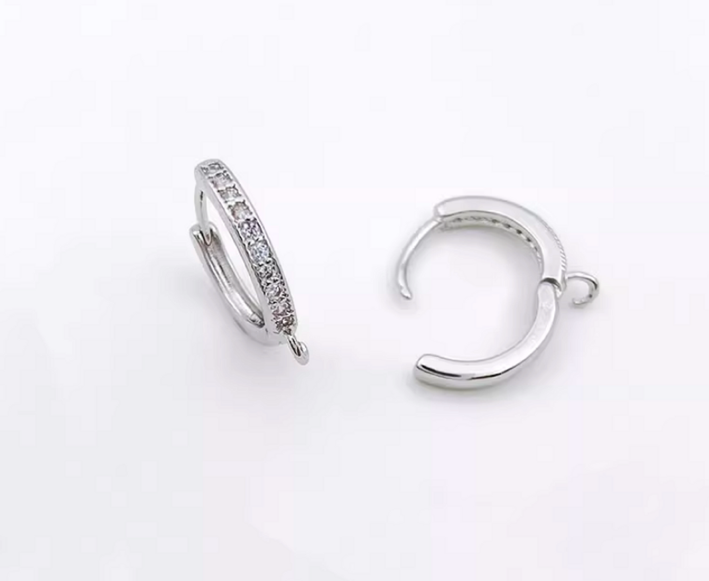 10 pcs / Gold Plated Crystal Star Hoop Earrings, Jewellery Making Findings EK11