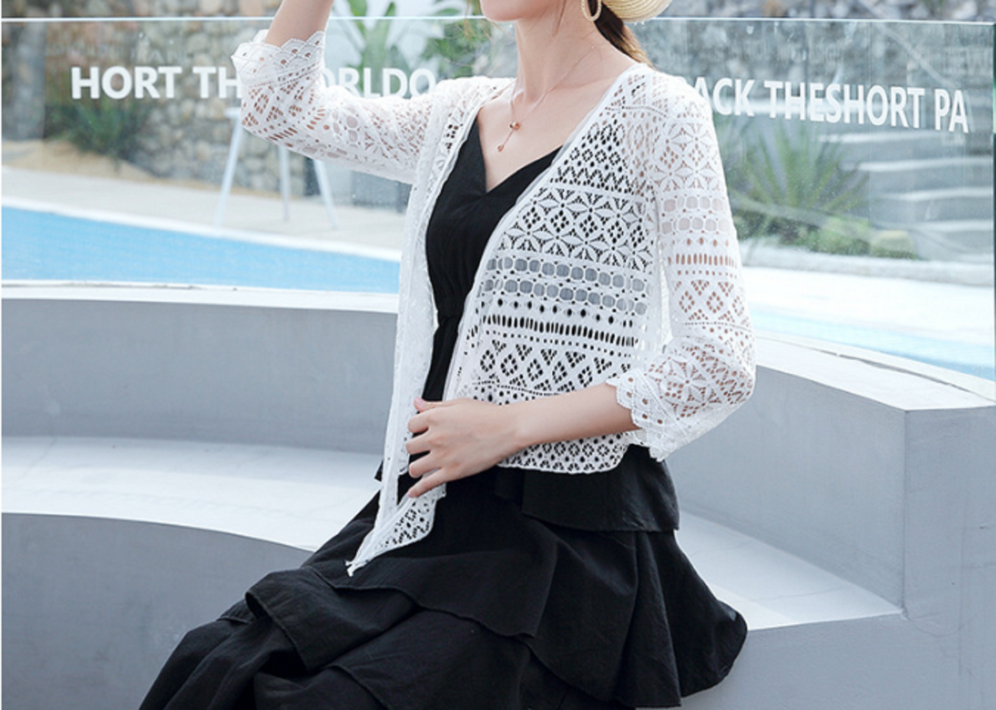 Off White Lace Outfit, False Collar, Removable Collar B687(K)