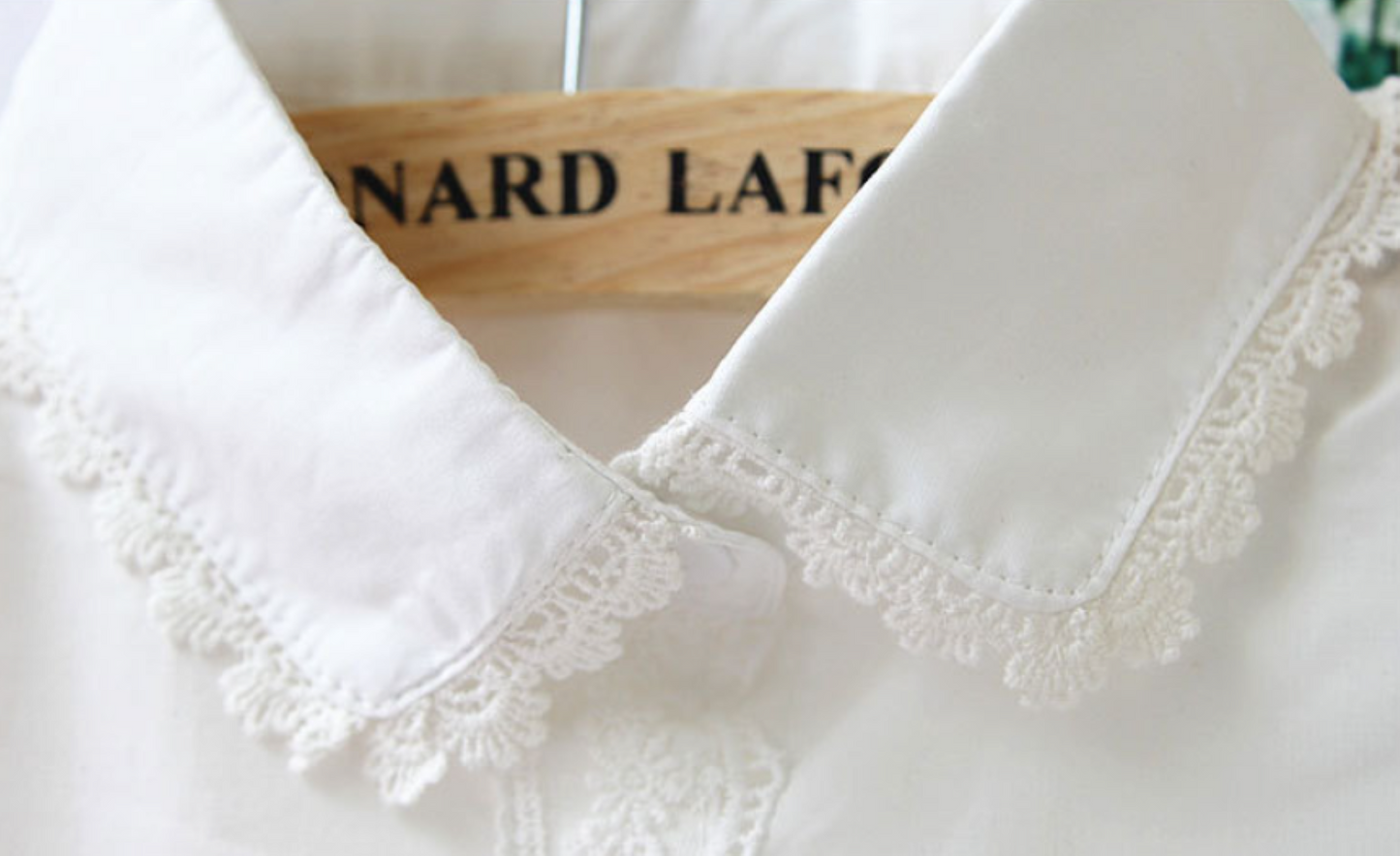 Off White Fake Collar, Off White Elegant Lace Fake Collar, False Collar, Removable Collar B600(K)