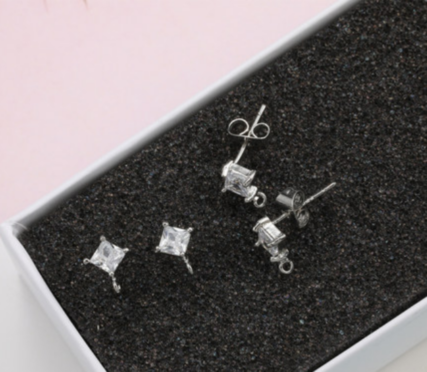 10 pcs / 10mm / Gold Plated Crystal Stud Earrings with Loops EK79 / EK96