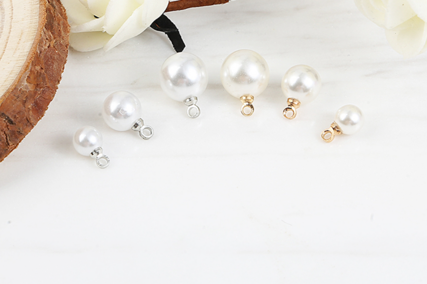 20 pcs / 6mm, 8mm /Single Loop Pearl Beads P061
