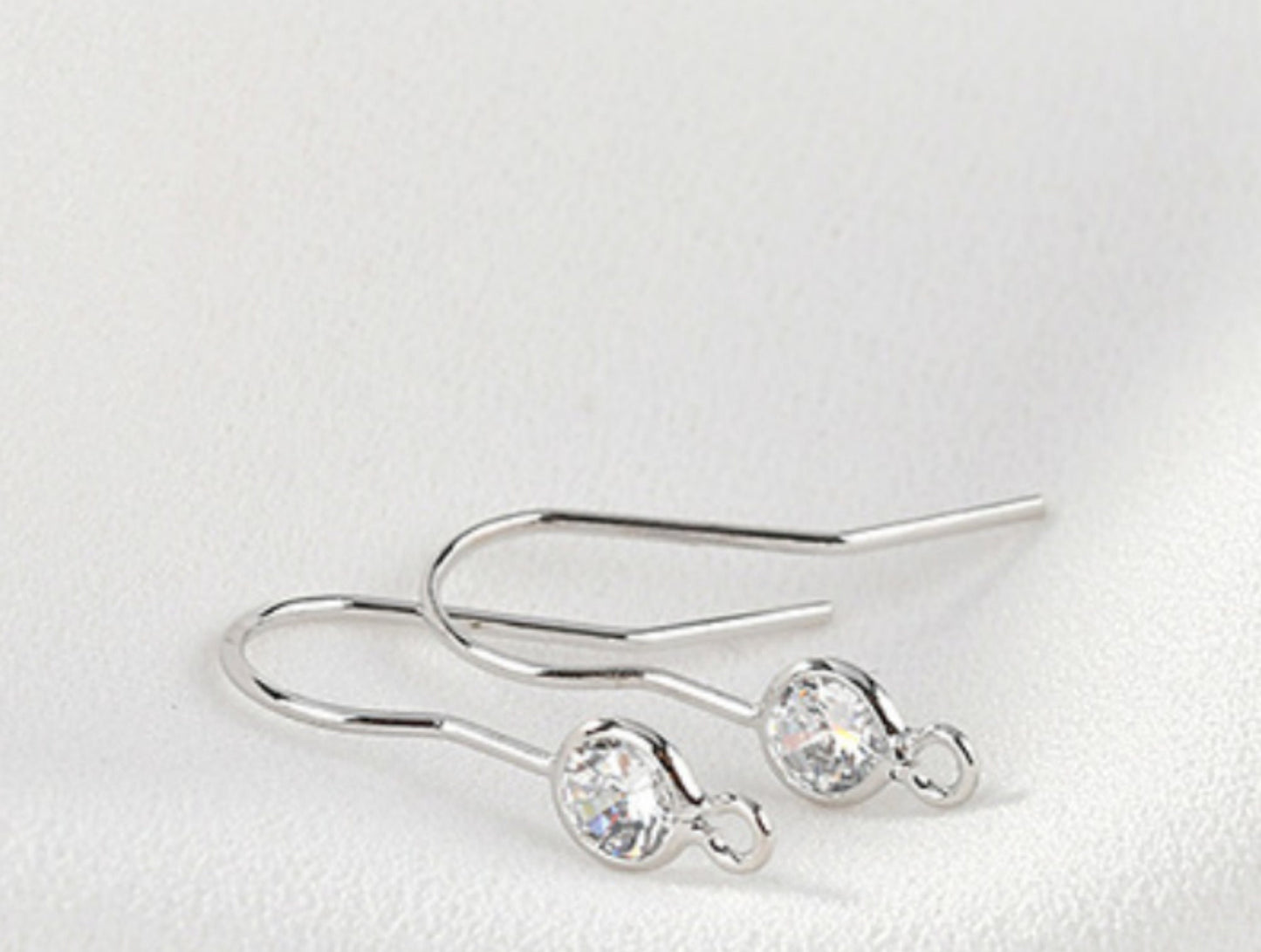 (EK36) 10 pcs / Gold Plated Crystal Earrings Hoop