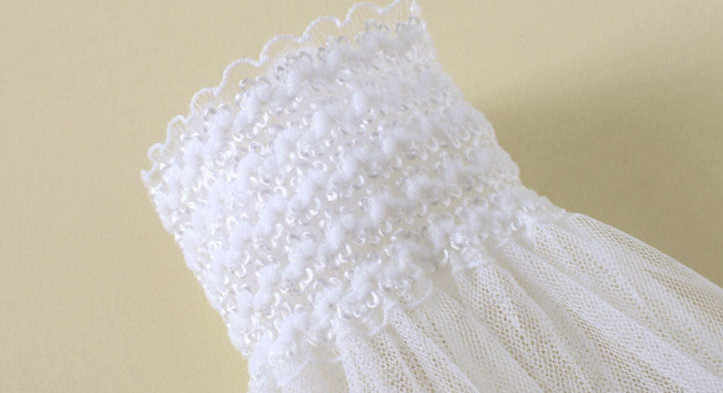 2 pcs / Off White, Black, Fake Sleeve Cuffs, False Wrist Cuffs, Removable Wrist Cuffs SC02(M)