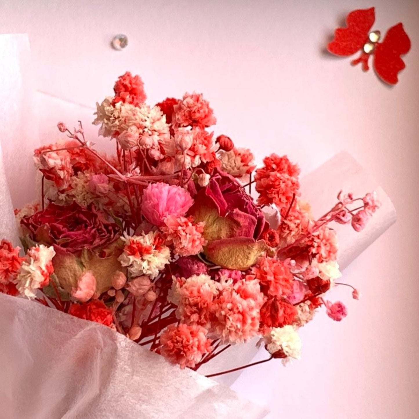 Luxury Handmade Preserved Dried Flower Birthday Card C042