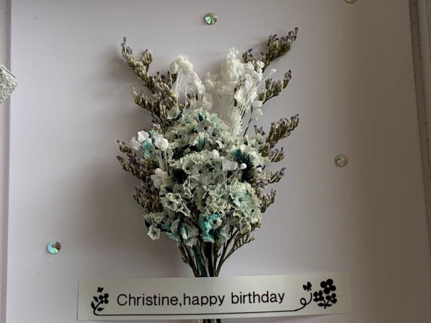 Luxury Handmade Preserved Dried Flower Card C204