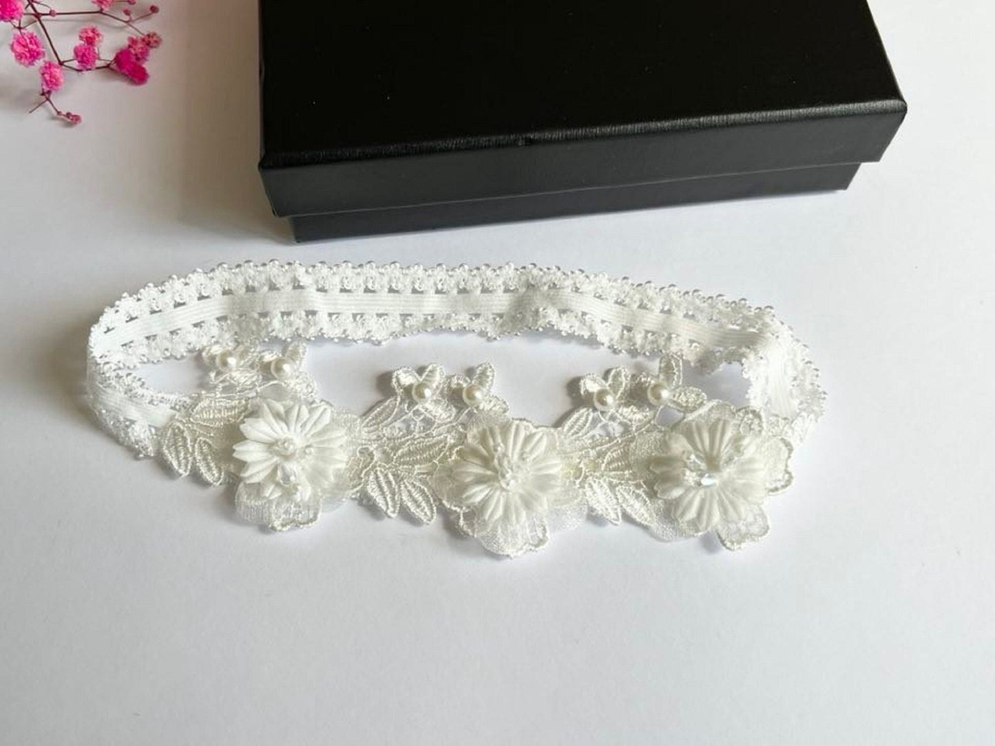 (HB050) Off White Baby Lace hair band