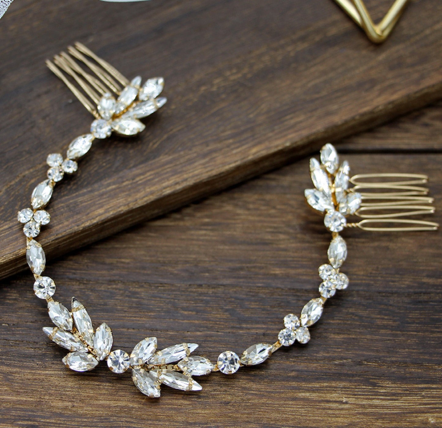 Rose Gold, Silver Colour / Crystal Wedding Comb TS970