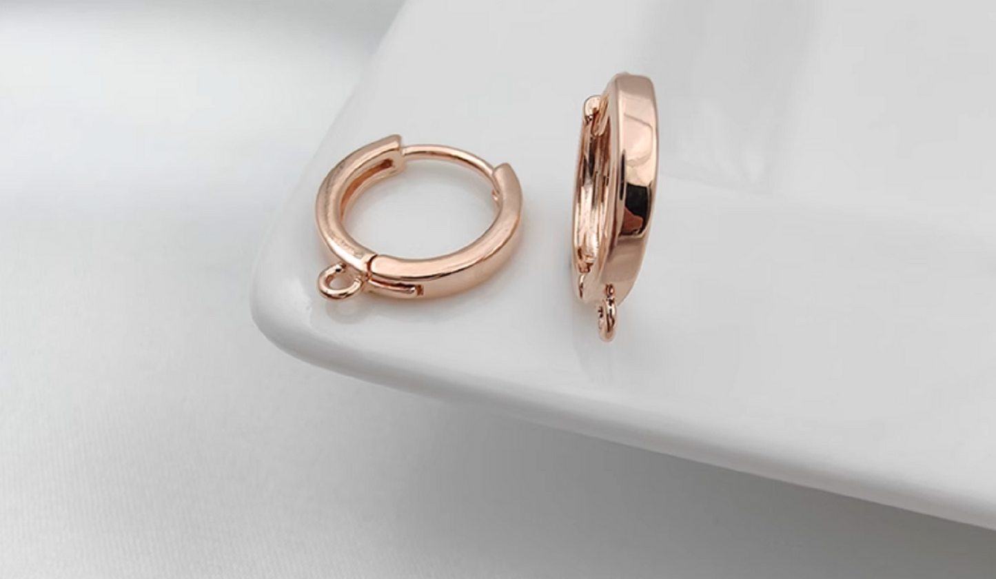 (EK110) 10 pcs / Gold Plated Base French Hoop Earrings