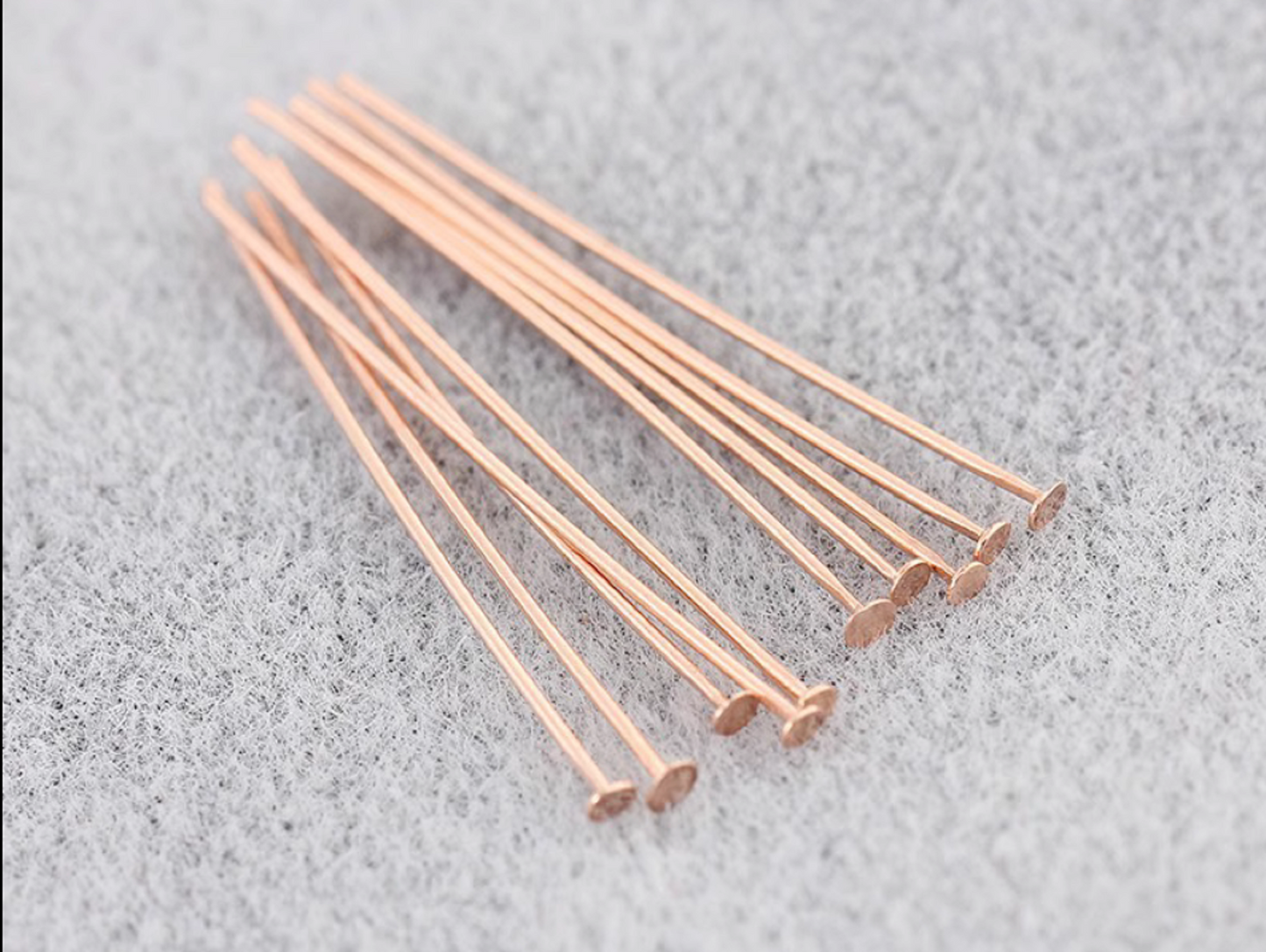 20 pcs x 0.6mm thick / Gold Plated Flat Head Pins FK010(Flat - 0.6mm)