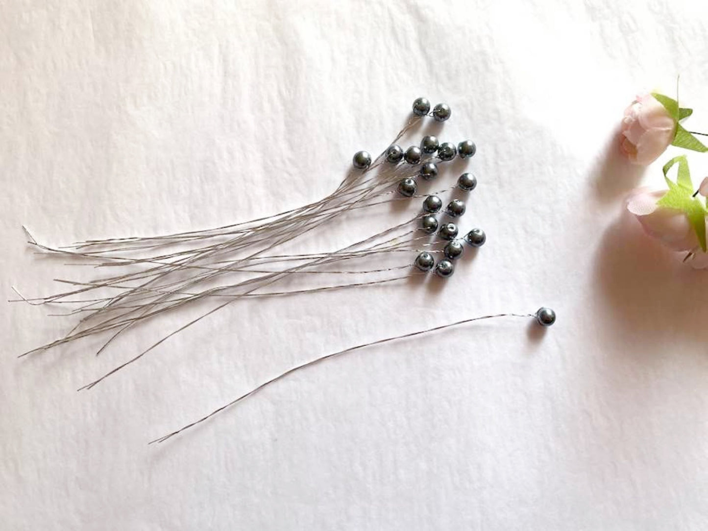 20 Stem / 8mm, 10mm, 12mm / Flower Pearl Bead Sprays FS25