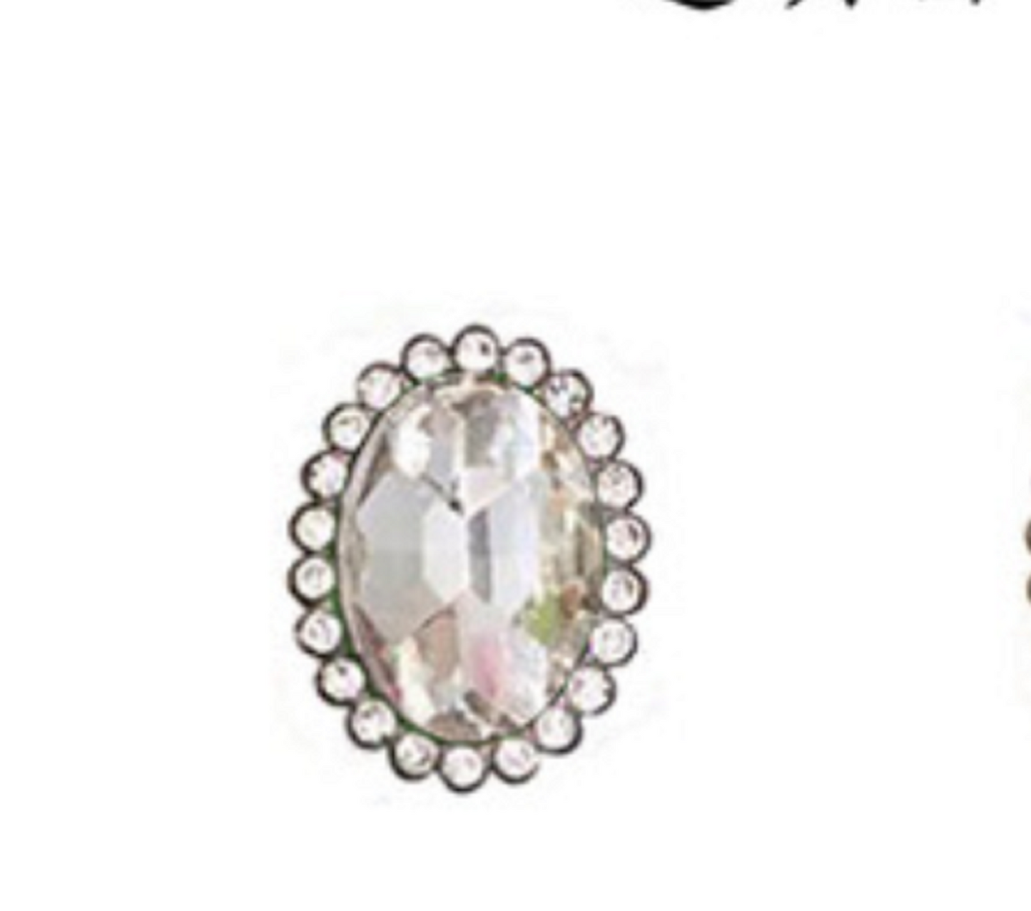 10 Pcs / 14mm / Silver Sew On Oval Crystal S21S